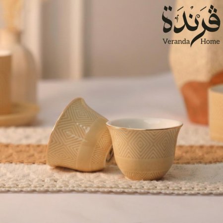 طقم 12 فنجان سادة Amber